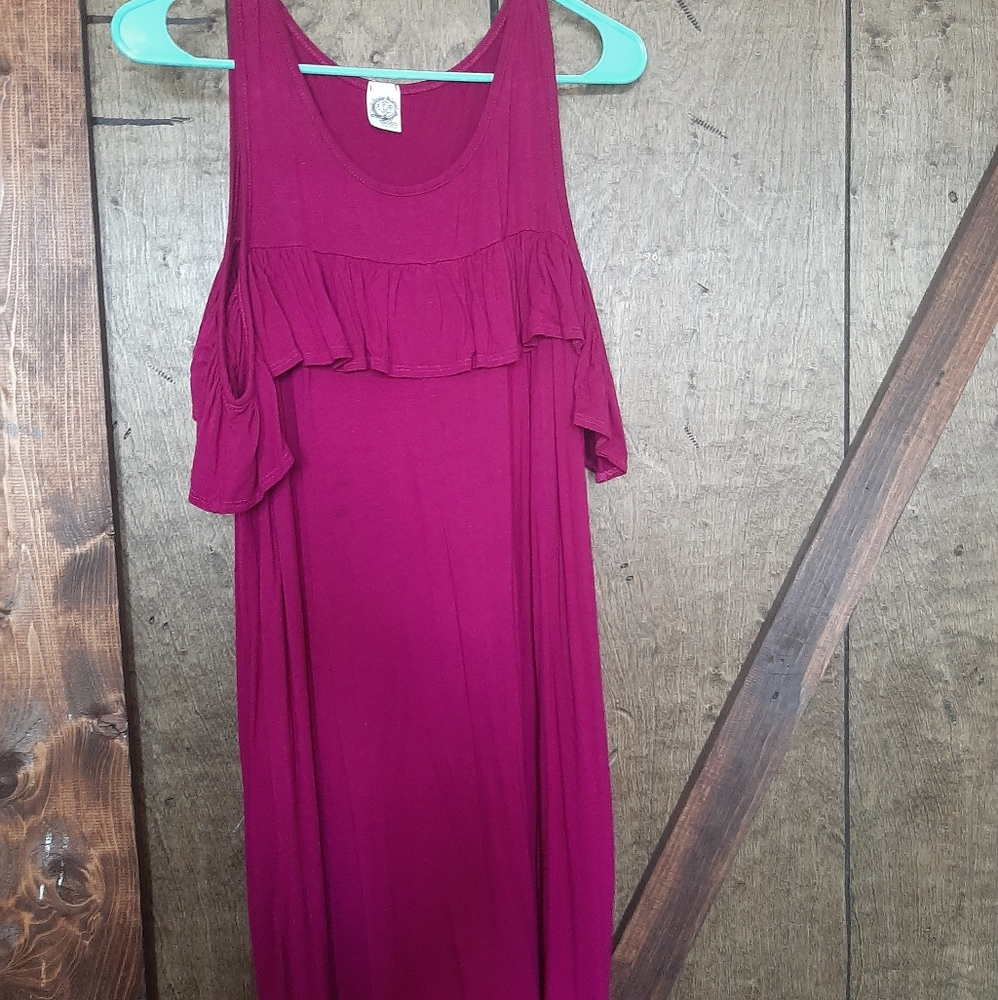 Raspberry cotton dress